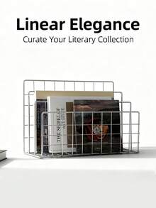 1/2pcs Industrial Style 3-Tier Metal Bookshelf - Modern Desktop Storage Rack, Sturdy And Durable, Suitable For Home, Office, Library Organization, Space-Saving, Can Be Used As Bookshelf And Magazine Rack - Multicolor - View 1