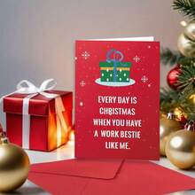 1 张，同事圣诞贺卡，给同事的有趣圣诞贺卡，给工作朋友的俏皮圣诞贺卡，给工作闺蜜老板的圣诞快乐礼物（礼物） - 均碼 - 查看 5