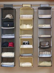 1pc Hanging Foldable Wardrobe With Multiple Compartments For Storing Clothes, Hats, And Hanging Bags. Multi Layer Wardrobe Storage Hanging Bag, Foldable Bra And Underwear Storage Bag, Clothing Sorting Hanging Bag, Clothing Cabinet Storage, Can Be Hung For Storage. Clothing Cabinet Storage, Home&Daily Necessities, Convenient And Practical, Sturdy And Durable