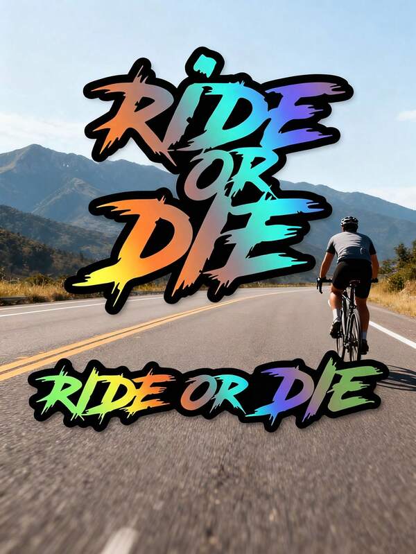 1PC RIDE OR DIE Motorcycle Helmet Stickers Funny For Scooter Fuel Tank Front Fairing Bicycle Top Tube Waterproof Vinyl Decals