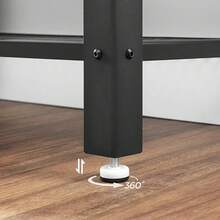 VASAGLE Mesa de Consola, Mesa de Pasillo con 2 Estantes de Malla, Aparador, para Salón, Pasillo, 101,5 x 35 x 80, Metal, Diseño Industrial, Marrón Rústico Negro MLNT81BX - Café rústico + oscuro. - Ver 3