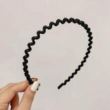 DOU LE 波浪针织发带 - 纯紫色波西米亚风涤纶，美妆，发箍