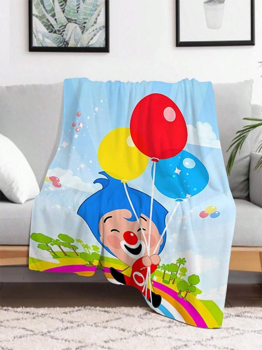 Portable P-Plim Cute Blanket Decorative Sofa Blankets King Lid Soft Plaid With Print Warm Throw Catnap Luxury Designer Bedding (3) - trắng - Xem 1