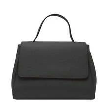 Women's Mini "Marisa" Bag In Genuine Leather With Flap And Adjustable Shoulder Strap - Elegant And Made In Italy - Nero - View 9