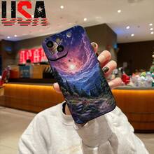 For IPhone 11/12/13/14/15/16 Pro Max Plus TPU Shockproof Lightweight Protection Night Sky Blue - Black - View 6