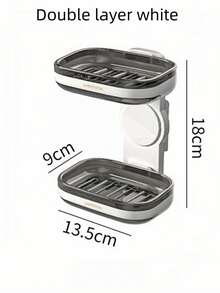 1 pièce Porte-savon blanc à couche simple / 1 pièce Porte-savon blanc à double couche : Porte-savon mural pour salle de bain à domicile (sans perçage). Il s'agit d'un porte-savon mural sans perçage (disponible en options à couche simple et à double couche) convenant pour les salles de bain à domicile.