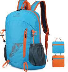 Mochila Ligera y Compacta para Viaje, Mochila plegable,Mochila Impermeable, Ligera para Senderismo Montañismo Escalada, Viaje, Ciclismo,Campismo Deportes al Aire Libre(plegable) - azul - Ver 3
