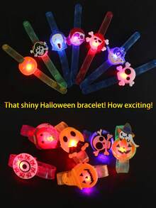 24 件 LED 万圣节发光手链、发光表带闪光腕带装饰手链、礼品袋填充生日、毕业典礼、婚礼、派对、生日、派对装饰品
