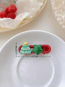 3pcs Christmas Cute Cartoon Hair Clip Combination Sweet Girl Holiday Dress Up Bangs Broken Hair Edge Clip Hair Accessories, Claw Clips