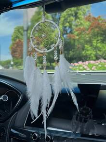 Easypie Selection 1PC Car Accessories, High-End Temperament, Dream Catcher, Rearview Mirror Pendant, Feather Car Pendant, Personalized Decoration,Best Gifts For Friends, Graduation Gifts, Back-To-School Gifts, Christmas Decorations, Valentine's Day Gifts, Gifts For Mom And Dad, Halloween, Thanksgiving, Personalized Gifts, Birthday Gifts, New Year Gifts