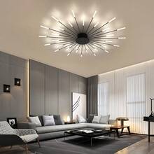 Đèn trần LED âm trần 28/30/42 đầu, có thể điều chỉnh độ sáng bằng điều khiển từ xa, chụp đèn bằng acrylic màu đen mờ hoặc vàng, thích hợp cho phòng ngủ, phòng khách, phòng ăn, bao gồm phần cứng lắp đặt, tùy chọn chiếu sáng nhiều màu, chiếu sáng tùy chỉnh, đèn kim loại và acrylic thiết kế pháo hoa - Nhiều màu - Xem 3