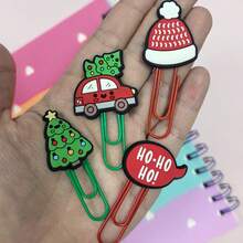 Christmas Large Paper Clips – Creative Cute U-Shaped Pins & PVC Cartoon Bookmarks | Festive Office Supplies For Holiday Decor