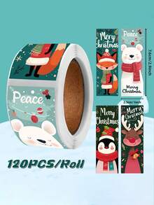 20 Stücke/50 Stücke/120 Stücke Weihnachts-Aufkleber - Süßer Weihnachtsmann, Eisbär, fröhliche Weihnachtsdesigns - rot, grün, gold, weiß, schwarz, blaugrüne Feiertags-Farben - geeignet für Geschenkverpackung, Karten, Dekorationen, Verpackung - Papiermaterial - geeignet für den privaten oder gewerblichen Gebrauch, Feiertags-Aufkleber, festliche Kartensiegel, lebendige Feiertags-Muster, saisonale Basteleien, dekorative Stempel, glatte Oberfläche, Kunstetiketten, unverzichtbar für Bastler - Verschiedenfarbig - Übersicht 2