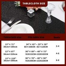 1/6/12Pcs Black Sequined Table Runner Set, 180/220/300x30 Cm, Disposable Party Tablecloth, Sparkly Wedding And Birthday Decoration, Suitable For Fall Weddings, Banquets, Parties, Bridal Showers And Table Decorations,  Valentine's Day, Home Decor, Wedding Items,  Room Decor, Western Decor,Spring Decor,Kitchen Decor,Living Room Deccor,Bachelorette Party,Easter Table Runner,Graduation,St Patrick's Day - 黑色 - 查看 6