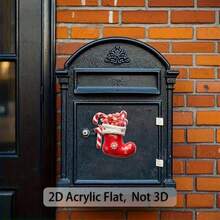 1pc Bright Red & White Acrylic Christmas Stocking Fridge Magnet With Candy Cane, Snowflake And Gold Decor - 2D Flat Decoration, Suitable For Fridge, Door - Holiday Decor For Christmas, New Year, Valentine's Day, Mother's Day, Independence Day - Durable And Easy To Clean Design - Holiday Kitchen And Dining Room Decor - Candy And Ornament Storage Compatible, 2D Flat, Funny Fridge Magnet, Refrigerator Magnet, Christmas, Funny Magnet, Fridge Tape, Cute Fridge Magnet