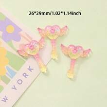 10/20/30件冰透明精致闪亮皇冠星星魔法棒DIY发夹手机壳鞋扣树脂饰品配件 - 彩色 - 查看 6