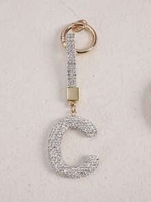 Móc khóa chữ cái pha lê lấp lánh - Mặt dây chuyền hợp kim sáng bóng, phù hợp với túi xách và ba lô - Món quà hoàn hảo cho sinh nhật và các dịp đặc biệt, móc khóa, nhẫn, trang trí túi xách, ba lô, phụ kiện xe hơi, quà tặng cho phụ nữ và bé gái, phụ kiện ví và túi xách, chữ cái A-Z - Bạc - Xem 11