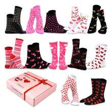 Valentine's Day Socks For Women 12-Pair Gift Box - Heart Crew Socks - Novelty Holiday Socks For Women - Cute Socks For Valentine's Day, Mother's Day - 如圖706 - 查看 1