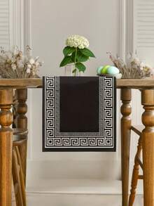 1/2/4/6/8 Pcs Set - Elegant Minimalist Solid Black Placemats, Table Runners, Simple Chinese Style Design - Suitable For Holiday Banquets And Daily Kitchen, Dining Room, Coasters, Rectangular Decor, Home Decor, Perfect Gift Placemats, Party Placemats, Fireplace Mantel Scarf Fireplace Decor, Glass Door Window Curtain Decor, Home Decor, Entryway Decor, Dining Table Decor, Room Decor, Bed Scarf, New Year Decor, Year Of The Horse Decor. - Black - View 17