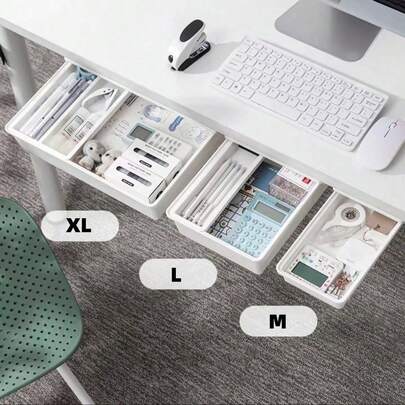 1 pieza/3 piezas Cajón de almacenamiento de escritorio estilo japonés debajo del escritorio, sin perforación, cajón de almacenamiento oculto y pegado en la parte inferior del escritorio. Aula, habitación, oficina. Estilo Ins/Viento simple/Viento neutro. Enviar a niños, amigos y amantes. (Estilos/Colores/Patrones/Accesorios aleatorios, todos enviados al azar)