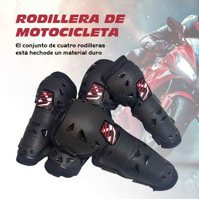4 rodilleras y coderas ajustables para motocicleta - Equipo de protección negro resistente, cierre  para motocross, bicicletas y motocicletas, ropa de  para motocicleta, diseño elegante, ajuste cómodo, accesorios para motocicleta/bicicleta, rodilleras para motocicleta, equipo de  para motocicleta, motocross, ropa de motocicleta, protección para rodillas para motocicleta