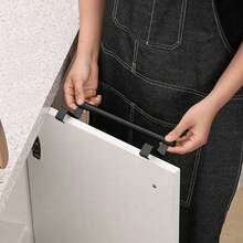 1PC, Black Single Rod Towel Rack, Cabinet Door Back Type Hanging Rack, Non-Punched Towel Rod, Cabinet Door Dish Towels Dishcloth Storage Rack, Bathroom Towel Storage Rack, Iron Material, Kitchen Gadgets, Kitchen Accessories, Bathroom Accessories, Home Decor, Christmas Decoration Kitchen Items Kitchen Accessories Kitchen Tools - Black - View 7