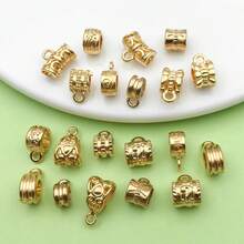20pcs/Pack KC Gold Plated Large Hole Beads Pendant, Suitable For DIY Bracelet Necklace Jewelry Accessories - Yellow - View 3