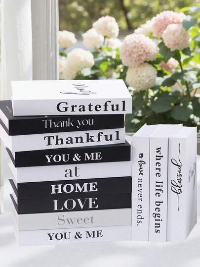 3pcs Set: Our Home + Sweet Love + Grateful Love + Blessing Of Happiness. Fashionable Home Decor Books, Modern Minimalist Multi-Functional Art Ornaments, Space Filler And Display Props.