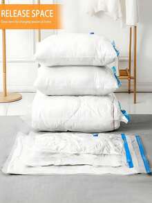 5 buc Sac de vidat convenabil, cu 1 pompă de aspirație, pentru organizator de casă, pilote, haine, îmbrăcăminte, pilote, pături, lenjerie de pat, Set de saci de depozitare în vid, Saci sigilați în vid, Sac de depozitare în vid, Sac de depozitare în vid, Saci de aer impermeabili prin compresie, economisind spațiu pentru călătorii, Organizatori de ambalare acasă