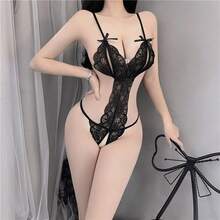 A Set Of Erotic Underwear, Gathering Pajamas, A Cut-Out Backless Jumpsuit For Adults, And A Sexy And Alluring Uniform Set - màu đen - Xem 1