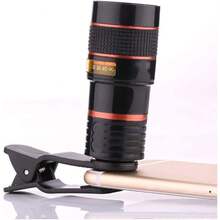 1pc Universal 8X/12X/20X Telephoto Lens Attachment, Clip-On Zoom Lens For Smartphones And Tablets, Compatible With Single Camera Lens, High Definition Photography Zoom Lens, Zoom Phone Lens With Phone Clip, For Photography And Videography