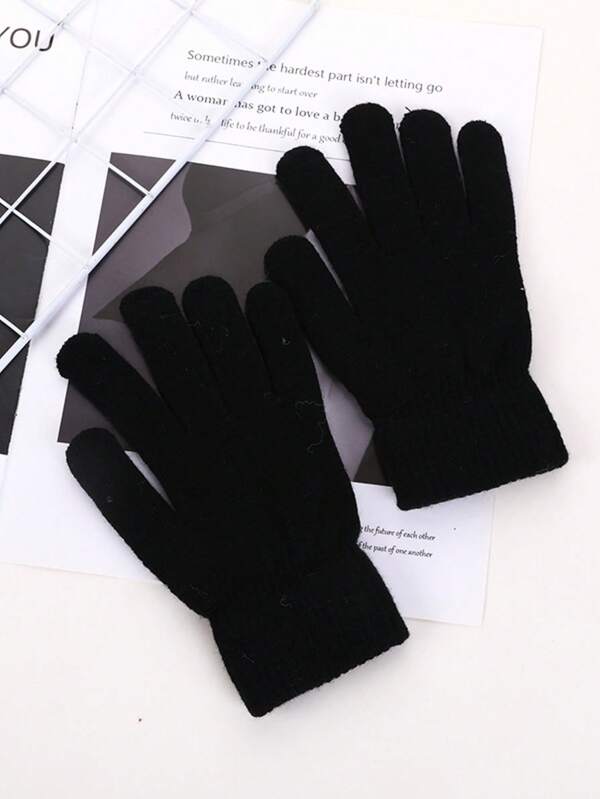 3 Paar unisex Winterzauber Handschuhe, gestrickte Handschuhe für Erwachsene, warme, dehnbare gestrickte Handschuhe für Herren