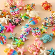 10/20/30/50/100pcs Assorted 3D Turquoise Sea Turtle Beads, Vibrant Natural Stone Jewelry Supplies, Suitable For DIY Bracelets, Necklaces, Earrings - Ocean Style Craft Series, Sea Turtle Jewelry - Multicolor - View 5