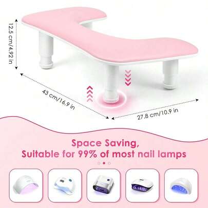 Professional Manicure Arm Rest For Nail Technicians: U-Shaped Adjustable Nail Art Hand Stand Rest, PU Leather Ergonomic Hand & Wrist Support ,Perfect Christmas & Valentine's Day Gift For Manicurists & Nail Salon Owners