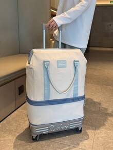Hardside Wheeled Luggage With Large Capacity For Clothing, Detachable Wheeled Handle Weekend Bag, Removable Top Portion For Use As Overnight Bag/Travel Bag, Luggage Cover, Wheeled Bag, Short-Distance Business Travel Bag, Oxford Cloth Maternity Travel Bag, Suitable For Travel, Vacation, Back To School, Tourism, Dormitory, College Students, High School Students Handbag Luggage Bag For Business For Vacation Holiday Portable Multifunction Travel Duffel Bag Unisex Weekender Bags