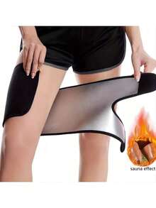 Unisex Elastic Compression Thigh Band, Flexible Protective Sleeve - Black - View 10