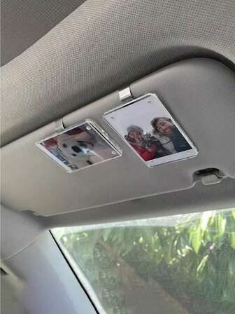2PCS Car Picture Holder, Photo Car Visor Clip,Acrylic Magnetic Personalized Photo Holder Car Accessories Car Photo Holder Car Visor Clip, Personalized Car Picture Frame, Easy Install,Suitable For Adding Family Or Personal Photos,Personalized Auto Accessories To Display Family Personal Memories ,Easy Install For Women Storage Organizer Travel Holiday Essential Fall Decor Autumn Halloween