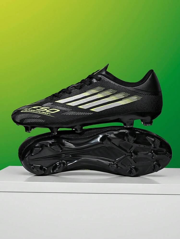 全新推荐男女青少年足球鞋，采用长钉、防滑、低帮设计，四季皆宜，适合日常草地足球训练和比赛 - 黑色 - 查看 3