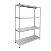 WUPYI2018 Edelstahl Küchentisch, 150 x 120 x 40 cm Küchentisch Edelstahltisch Schwerlastregal Arbeitstisch 4 Böden Gastronomie Regal, 50kg für Speisekammern, Restaurants, Küchen, Großküchen