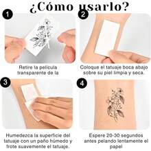 200 Tatuajes Temporales Pequeños Dibujos Animados Tatuaje Falso Pegatinas Resistente Al Agua constelaciones de estrellas lunares, brújula de música, líneas de anclaje, flores para niños, adultos - 1 - Ver 3