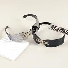 1pc New Frameless Funny Party Unisex Personalized Metal Decor Fashion Glasses