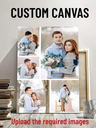1 pieza Collage de lienzo personalizado - Decoración de pared de fotos múltiples personalizada, integrando tus fotos, marco de lienzo vertical moderno, perfecto para la sala de estar, el dormitorio o la decoración del pasillo - Regalo ideal para bodas, aniversarios y decoración del hogar, decoración del dormitorio, arte de pared de fotos, pintura de lienzo, arte de pared de lienzo