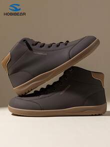 HOBIBEAR Men's Casual Sneakers, & Comfortable Sports Shoes, Wide Toe Box High-Top Shoes (Run One Size Larger) - Dark Brown - View 6