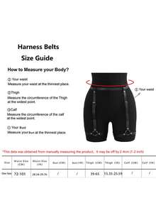 Đai nịt đùi bằng da, dây nịt đùi thời trang cho nữ, thắt lưng trang phục gợi cảm cho nữ - màu đen - Xem 10