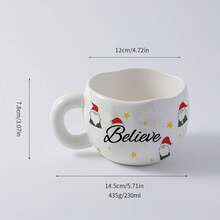 Joivida 1 件 230ml/7.8oz 陶瓷咖啡杯，可爱圣诞咖啡杯手工揉制节日陶瓷茶杯抹茶杯咖啡牛奶可可肉桂拿铁，创意节日圣诞节和生日礼物 - 彩色 - 查看 8