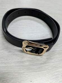 1 Stück Damen Gürtel mit goldenem quadratischen Schnallenverschluss, modisch und elegant, Lässig Ledergürtel für Kleider, T-Shirts und Hosen, vielseitiges Damen-Accessoire für den täglichen Gebrauch, stilvoller und strapazierfähiger Damengürtel für alle Anlässe