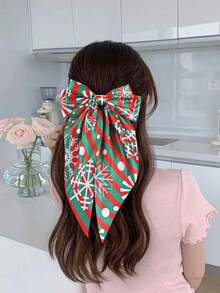 4Pcs Christmas Hair Bows Hair Barrettes With Long Tail Hairpins For Women Bowknot Hair Clips Christmas Carnival Hair Accessories For Women Ladies Decoration Party Wear Daily Wear