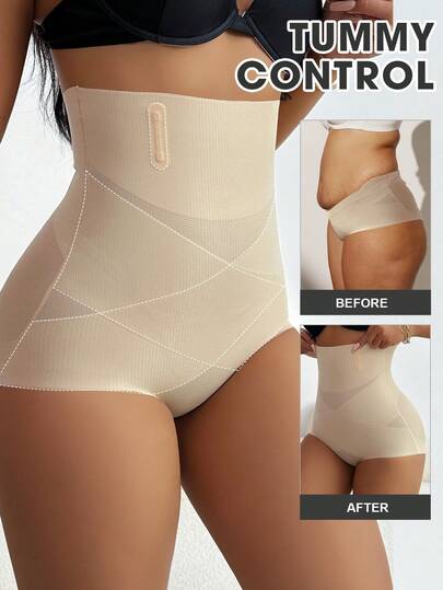 1 pieza Moldeador corporal de talla grande para mujer de cintura alta, moldeador corporal sin costuras y cómodo con sensación de desnudez, para verano