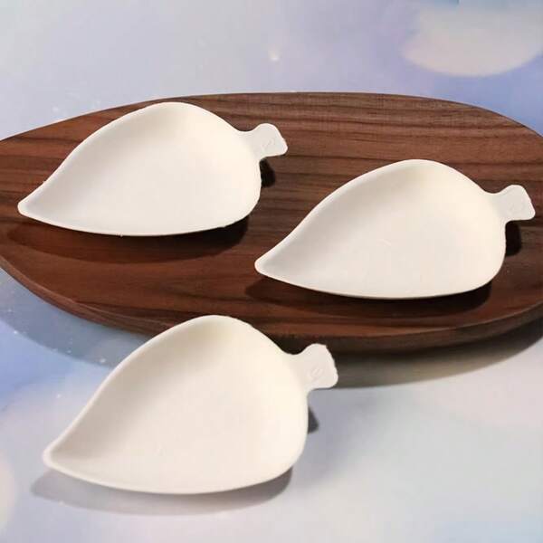 100 piezas de pequeños tazones con forma de hoja hechos de pulpa de caña de azúcar desechables, vajilla desechable adecuada para banquetes, fiestas para contener salsa de chile, ketchup, salsa de soja, aderezo para ensaladas, mermelada y otros condimentos