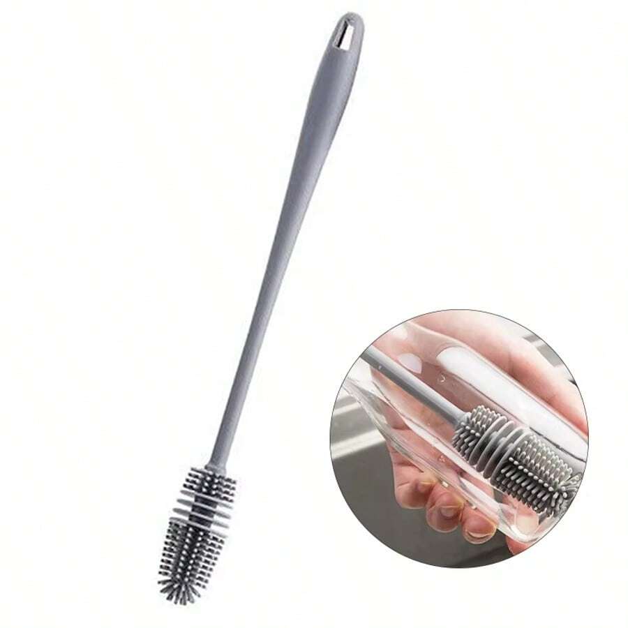 Silicone Cup Brush Milk Bottle Cleaning Brush Long Handle Water Bottles Cleaner Glass Cup Cleaning Brush Kitchen Cleaning Tools